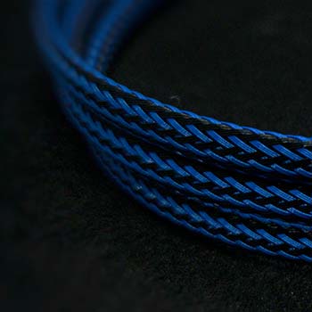 Custom Cable in MDPC X Blue Carbon Material by Loopy Looms
