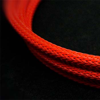 Custom Cable in MDPC X Code Red by Loopy Looms