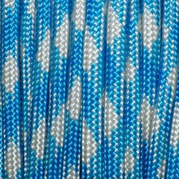 Custom Cable in Sky Blue and Light Grey Paracord Material by Loopy Looms